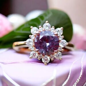 New Handmade Color-Change Alexandrite Ring – Rose Gold Vermeil